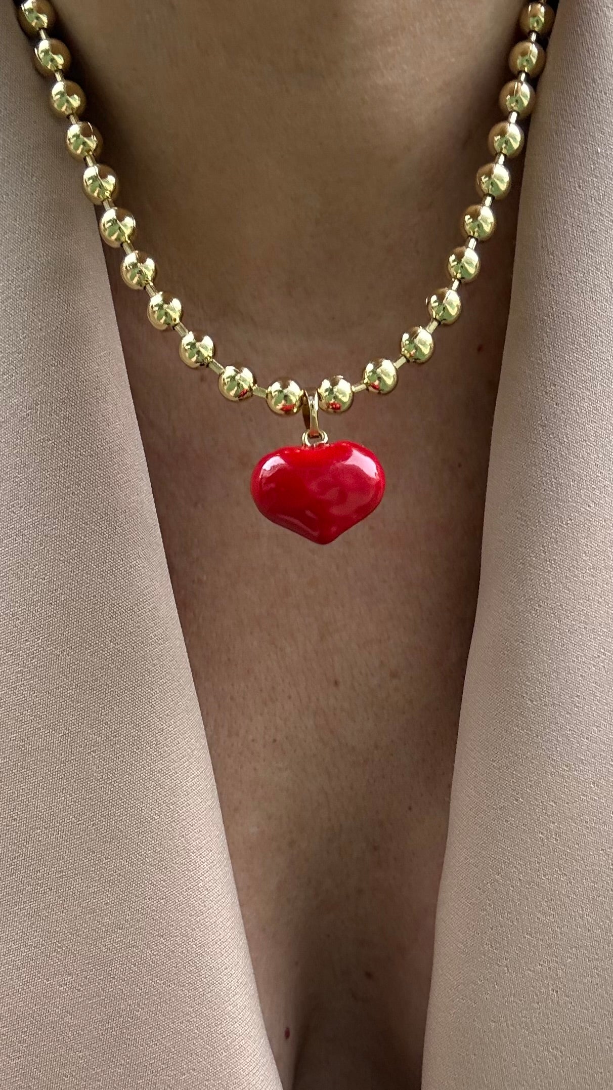 Collar Corazon red balin