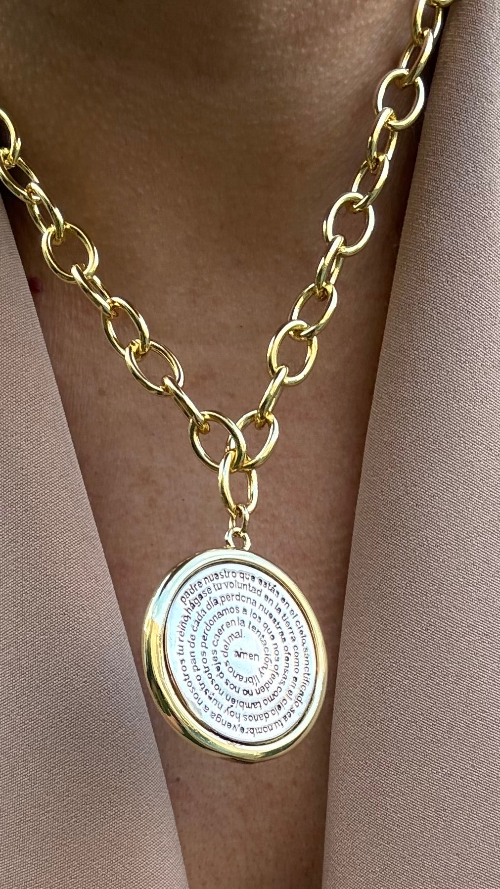 Collar Padre Nuestro Gold and Silver