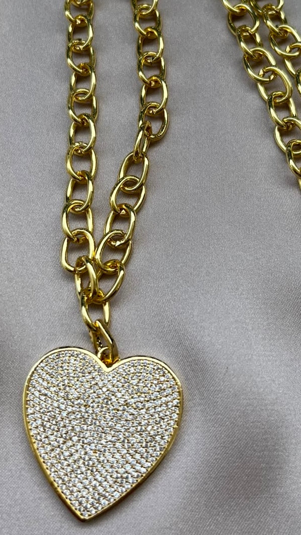 Collar Corazón Microcorcones Gold