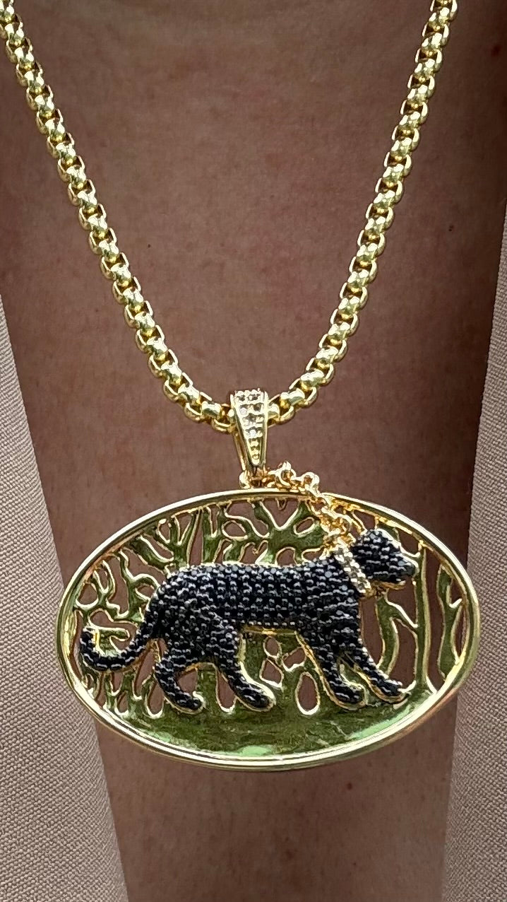 Collar Pantera black and gold