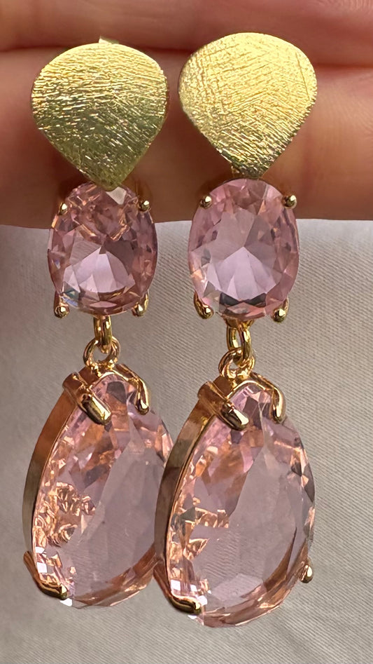 Aros Cristal Rosado