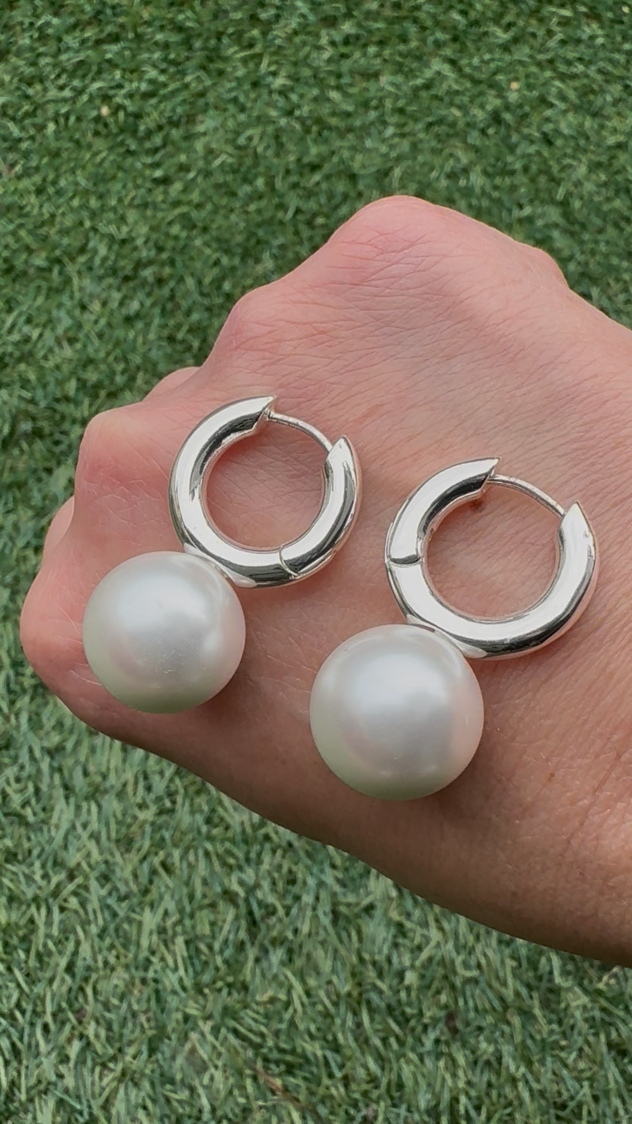 Aros Perla Plateados