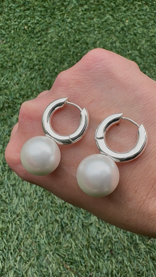 Aros Perla Plateados