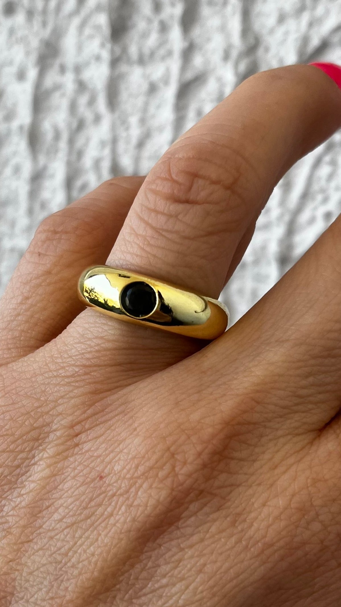 Anillo argolla y cristal