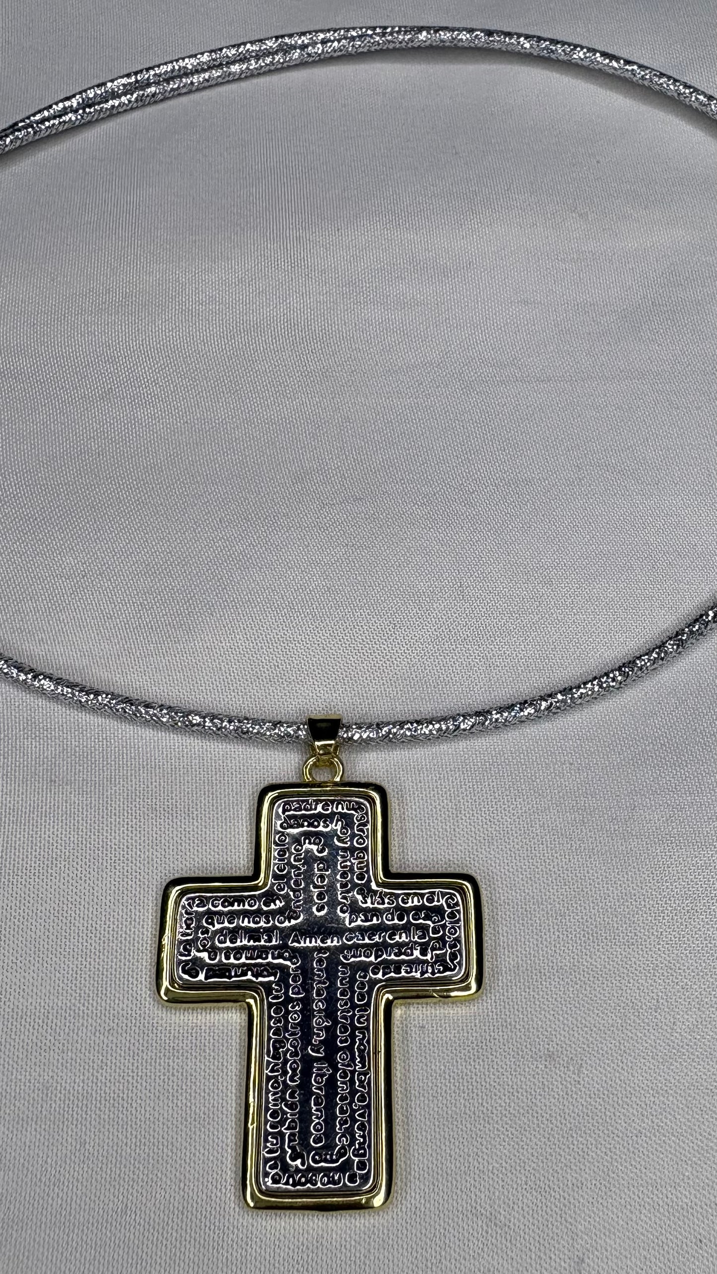 Collar Imán Cruz Padre Nuestro