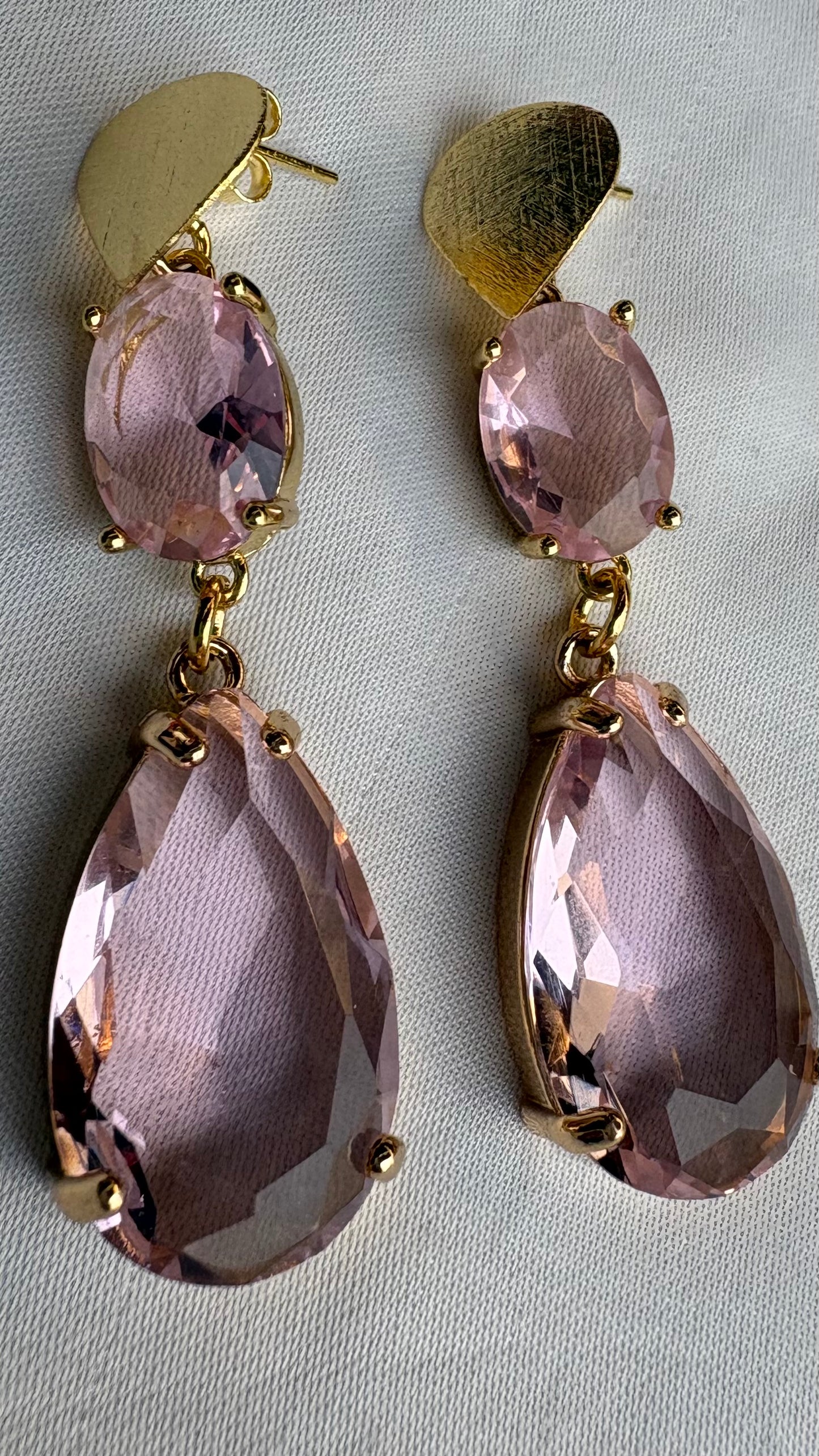 Aros Cristal Rosado