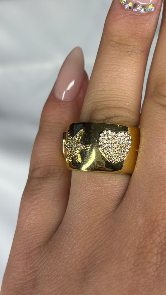 Anillo Estrella y Corazon