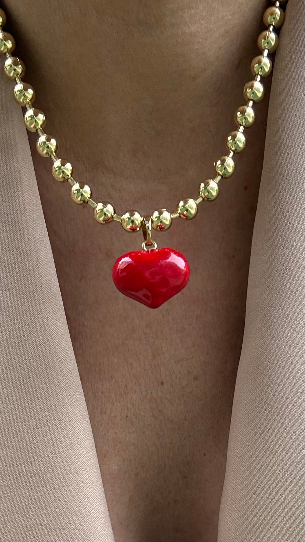 Collar Corazon red balin