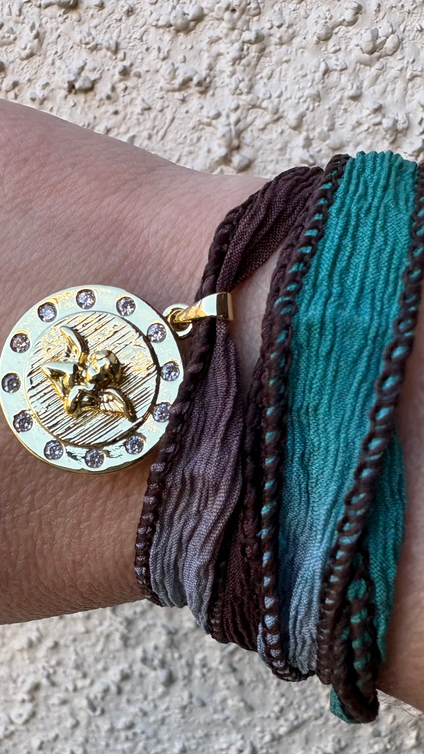 Pulsera Cinta seda de 70cms religiosa