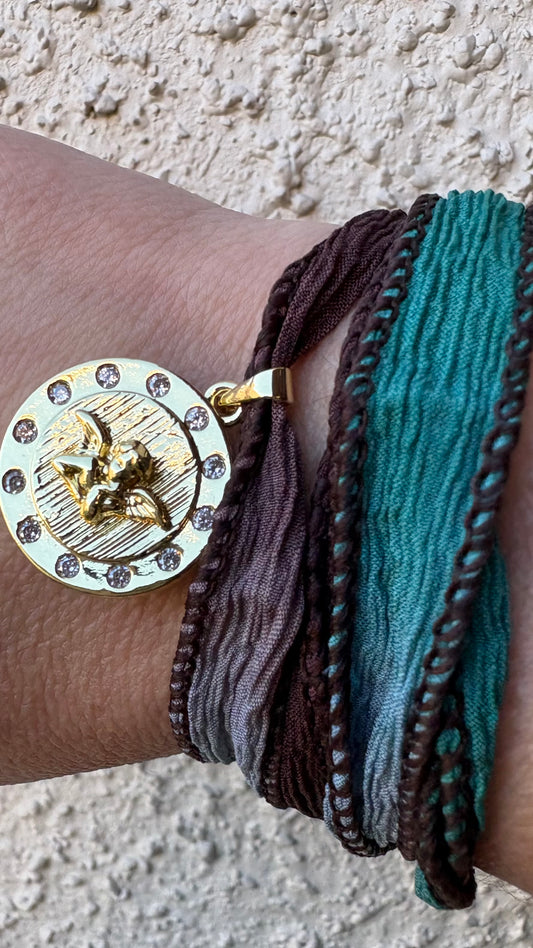 Pulsera Cinta seda de 70cms religiosa