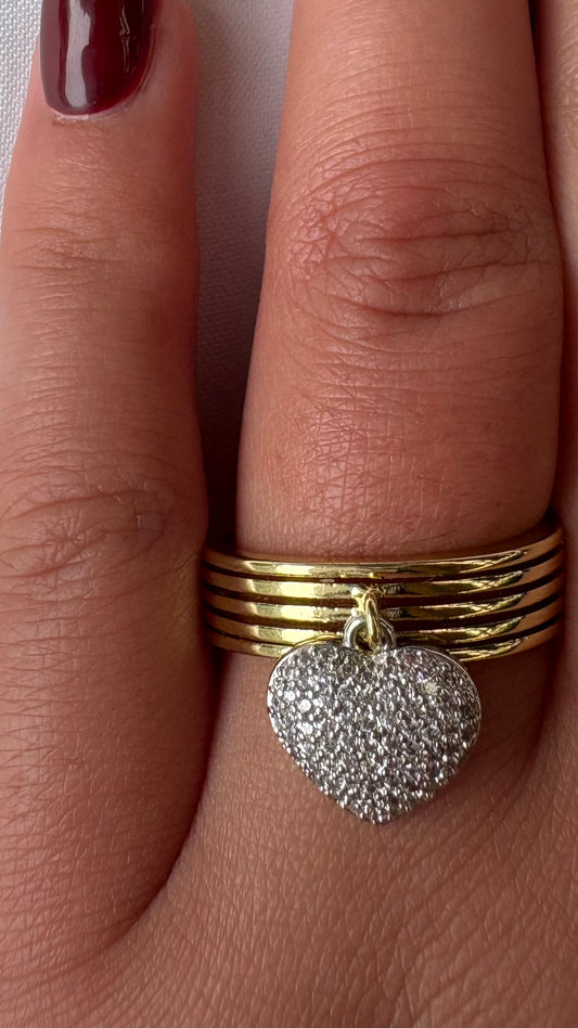 Anillo Corazon Plateado