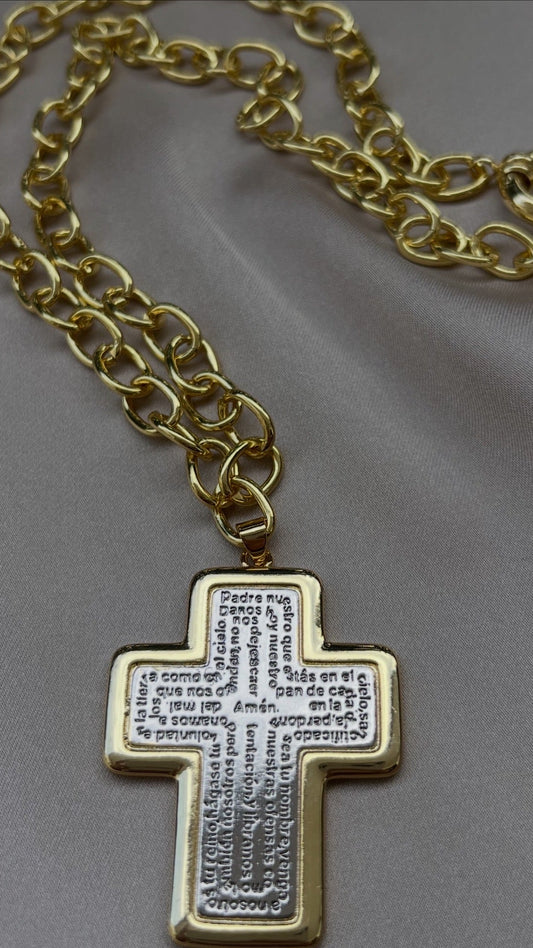 Collar cruz padre nuestro