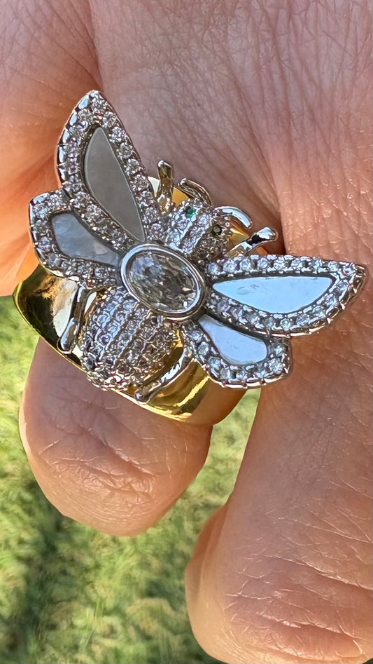 Anillo Abejita Silver Gold
