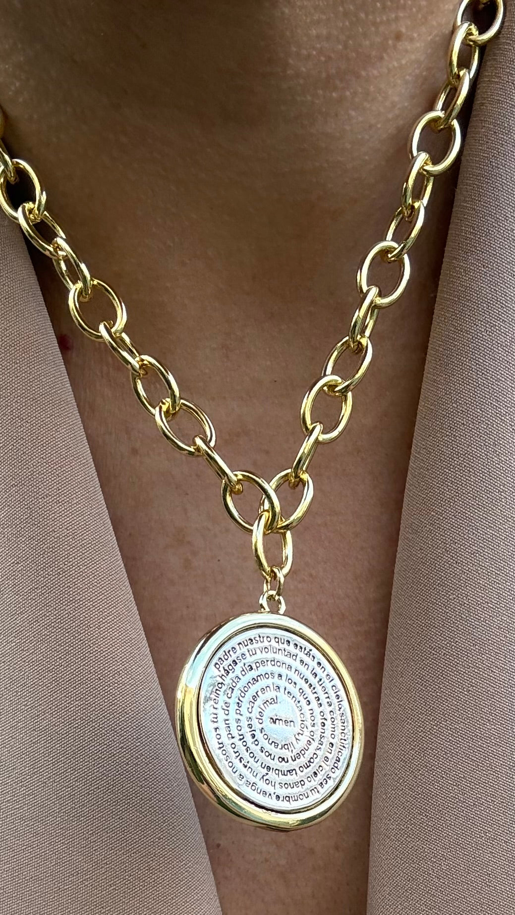 Collar Padre Nuestro Gold and Silver