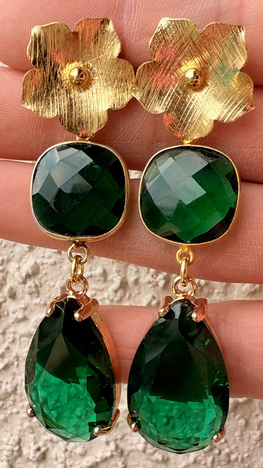 Aros Cristal verde