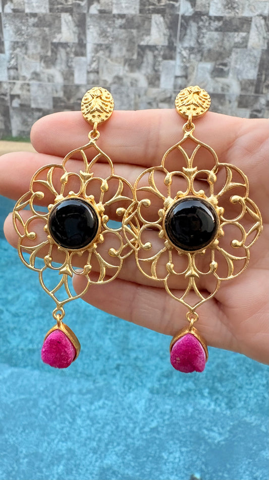 Aros Abanico gold colección ziba