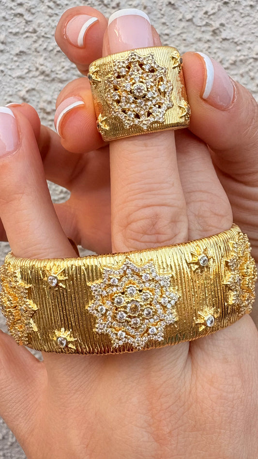 CONJUNTO ANILLO Y ESCLAVA Oro