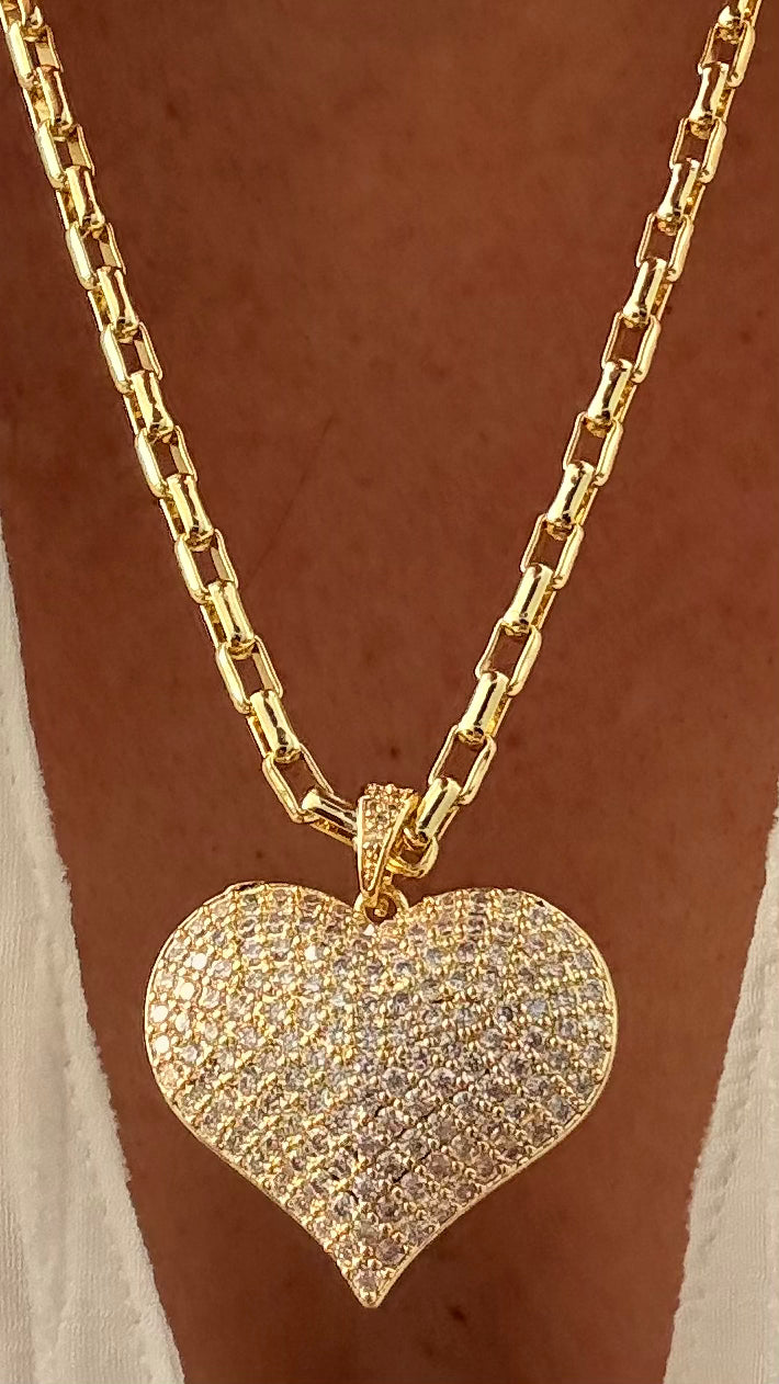 Collar Corazón amor microcircon