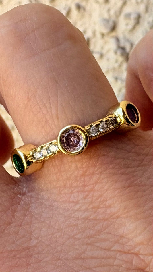 Anillo Cintillo color