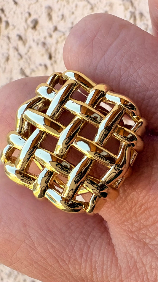 Anillo Laberinto dorado