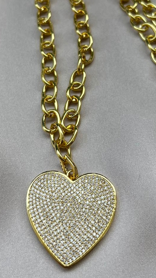 Collar Corazón Microcorcones Gold