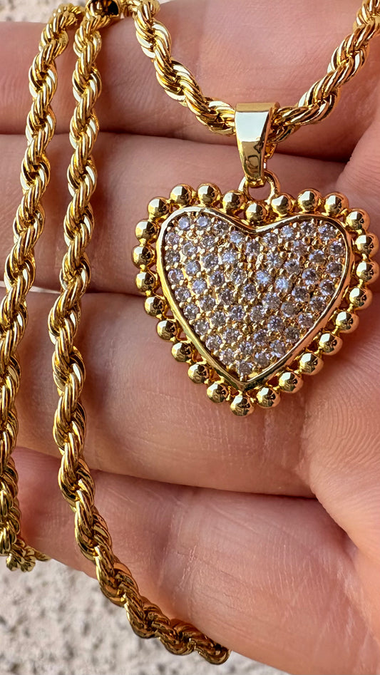 Collar Corazón microcircones