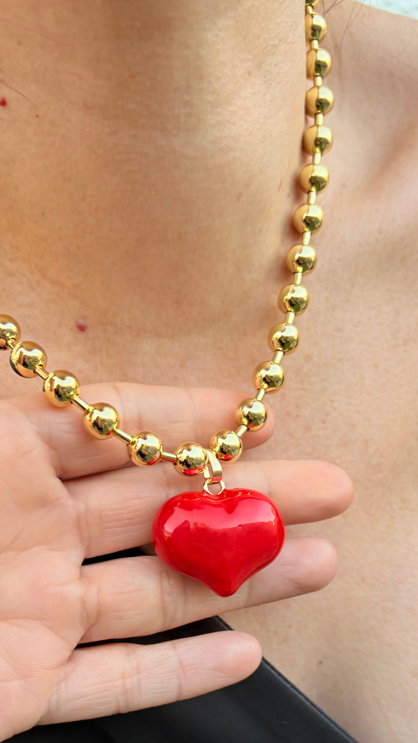 Collar Balín corazón red Nueva colección