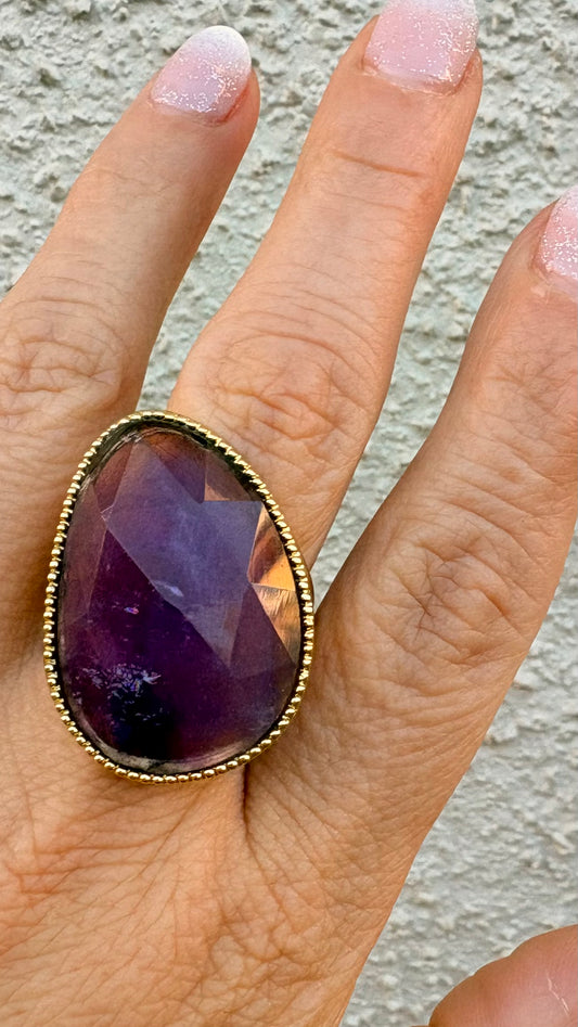 Anillo cuarzo amatista