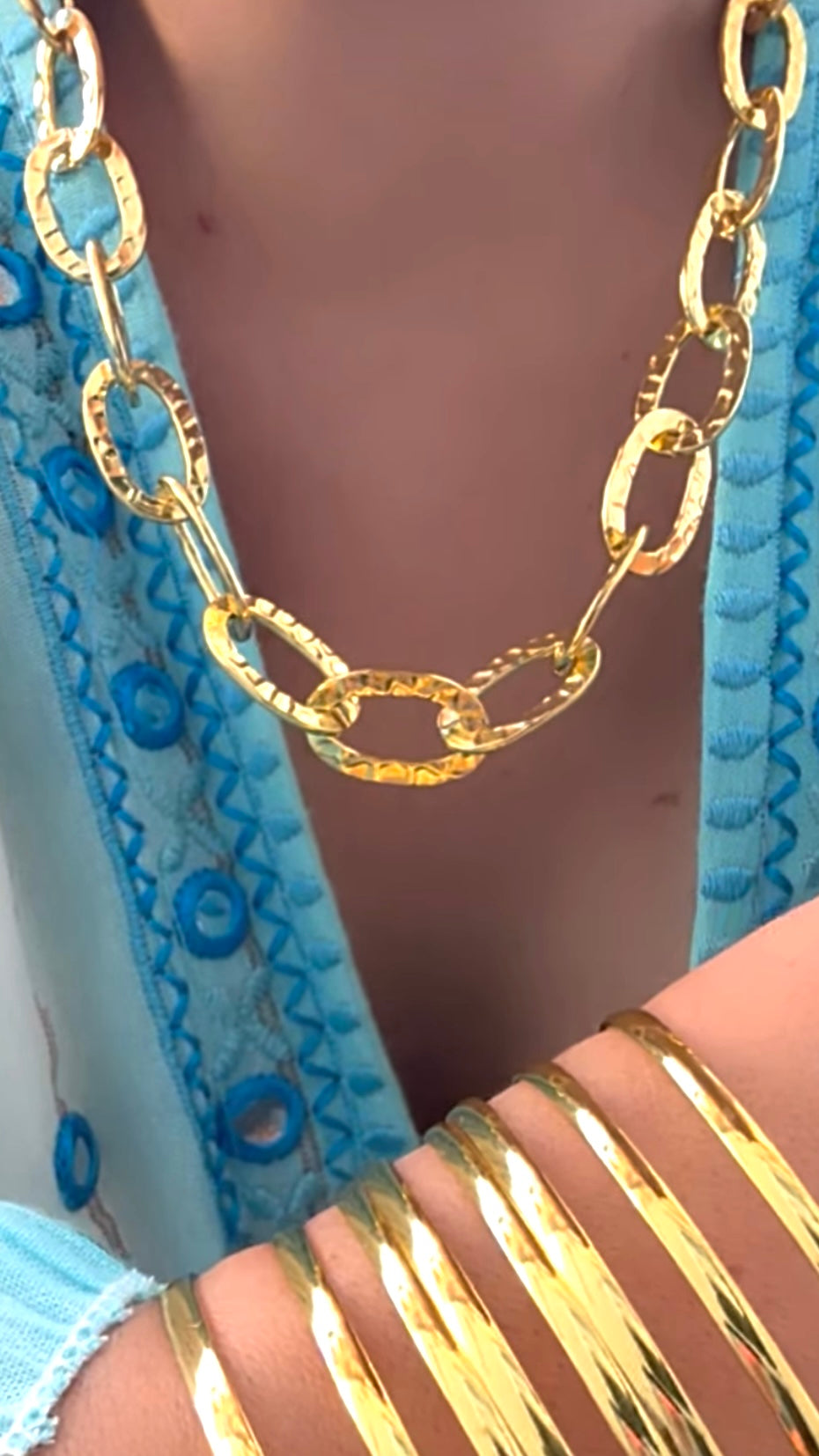 Collar Boho enchape oro