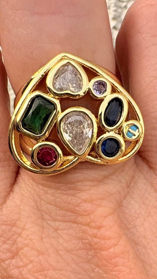 Anillo Corazón color