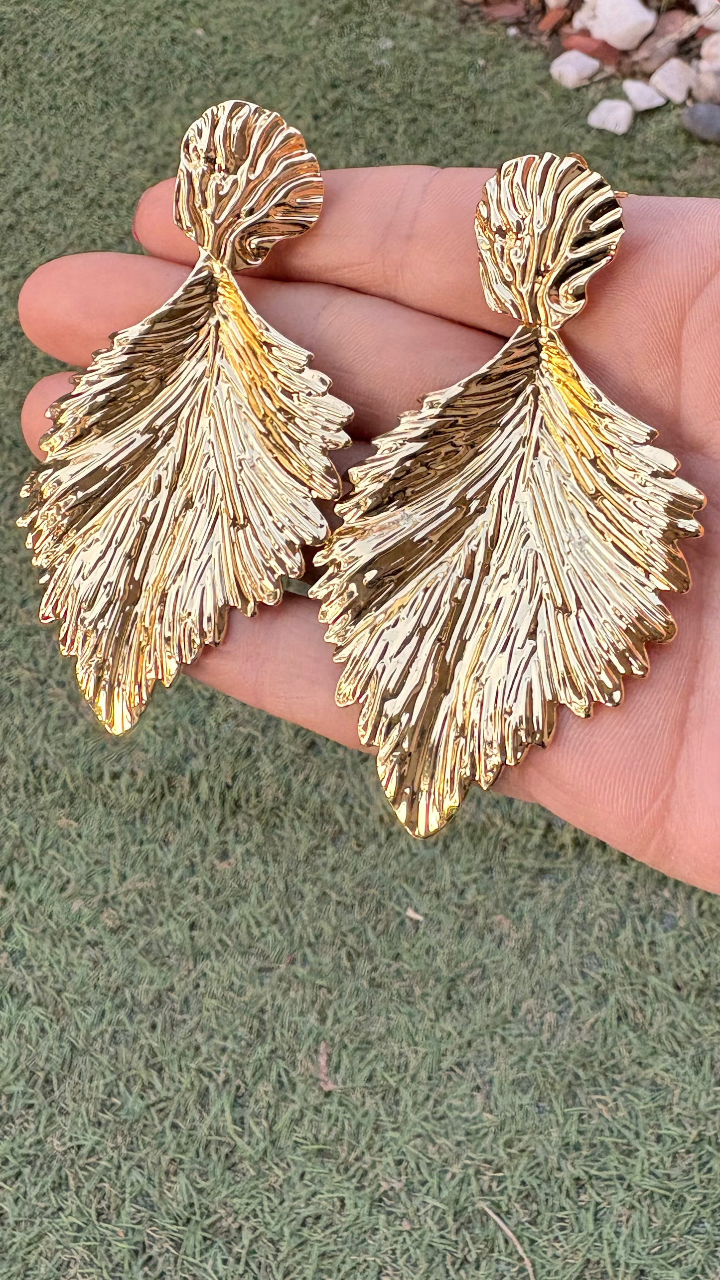 Aros hoja XL Gold