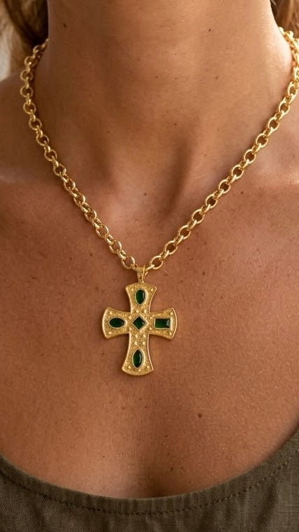 Collar Cruz Green