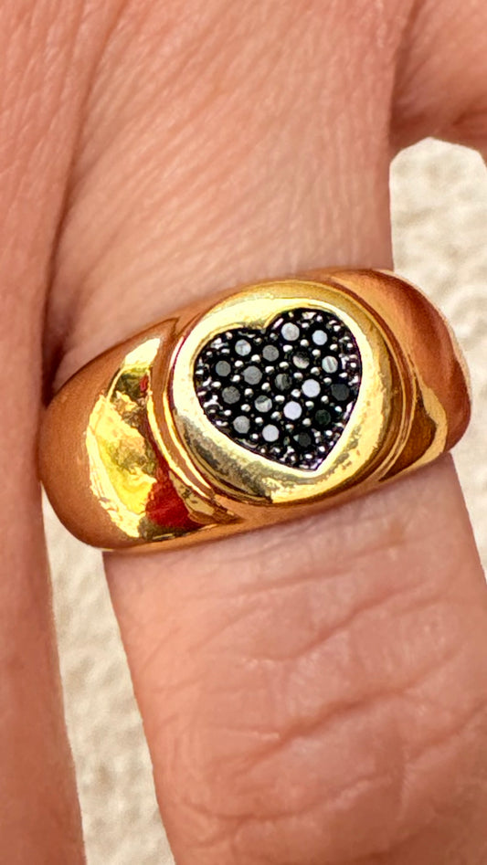 Anillo corazón black