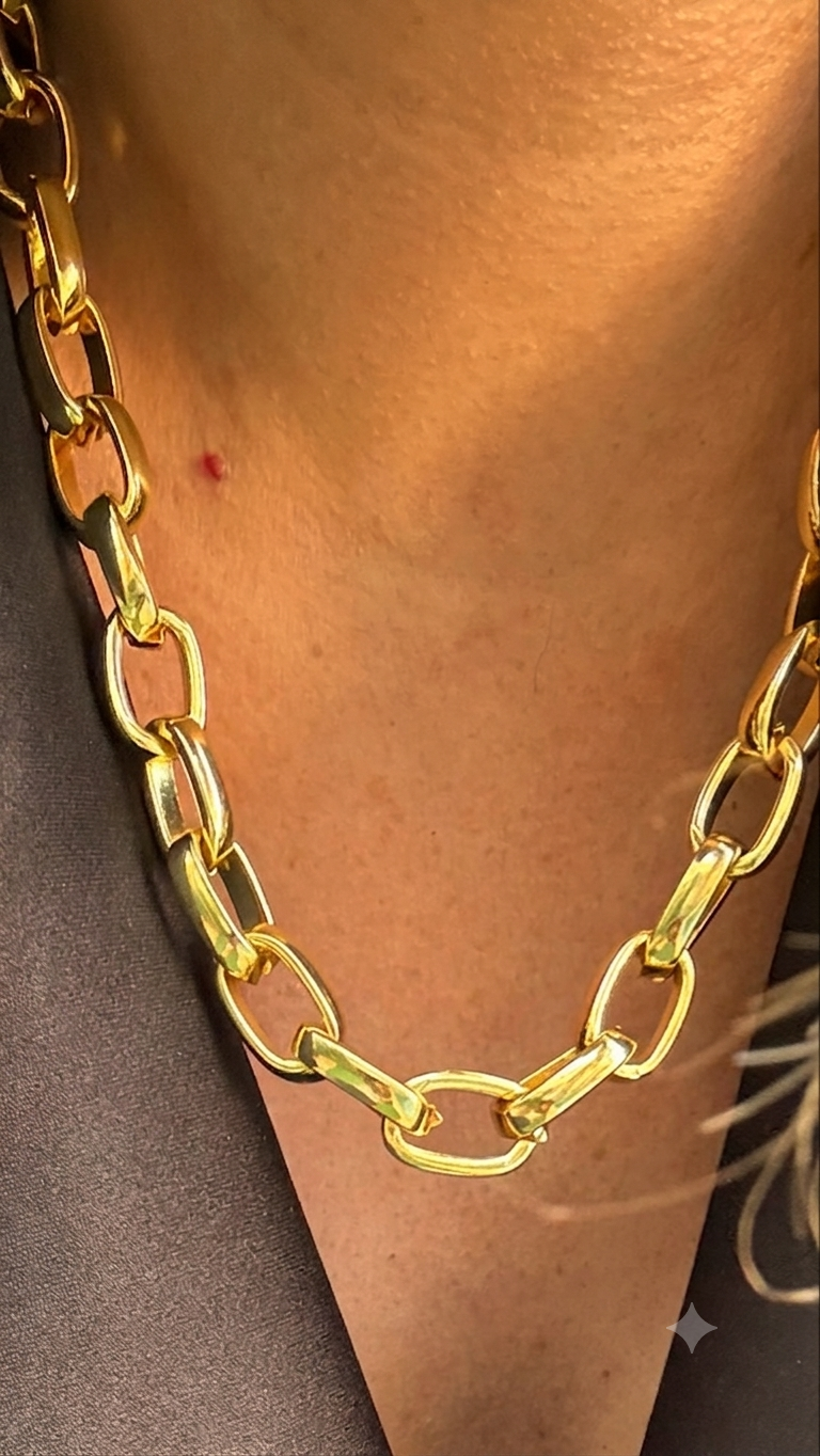 Collar Eslabón Grueso Gold