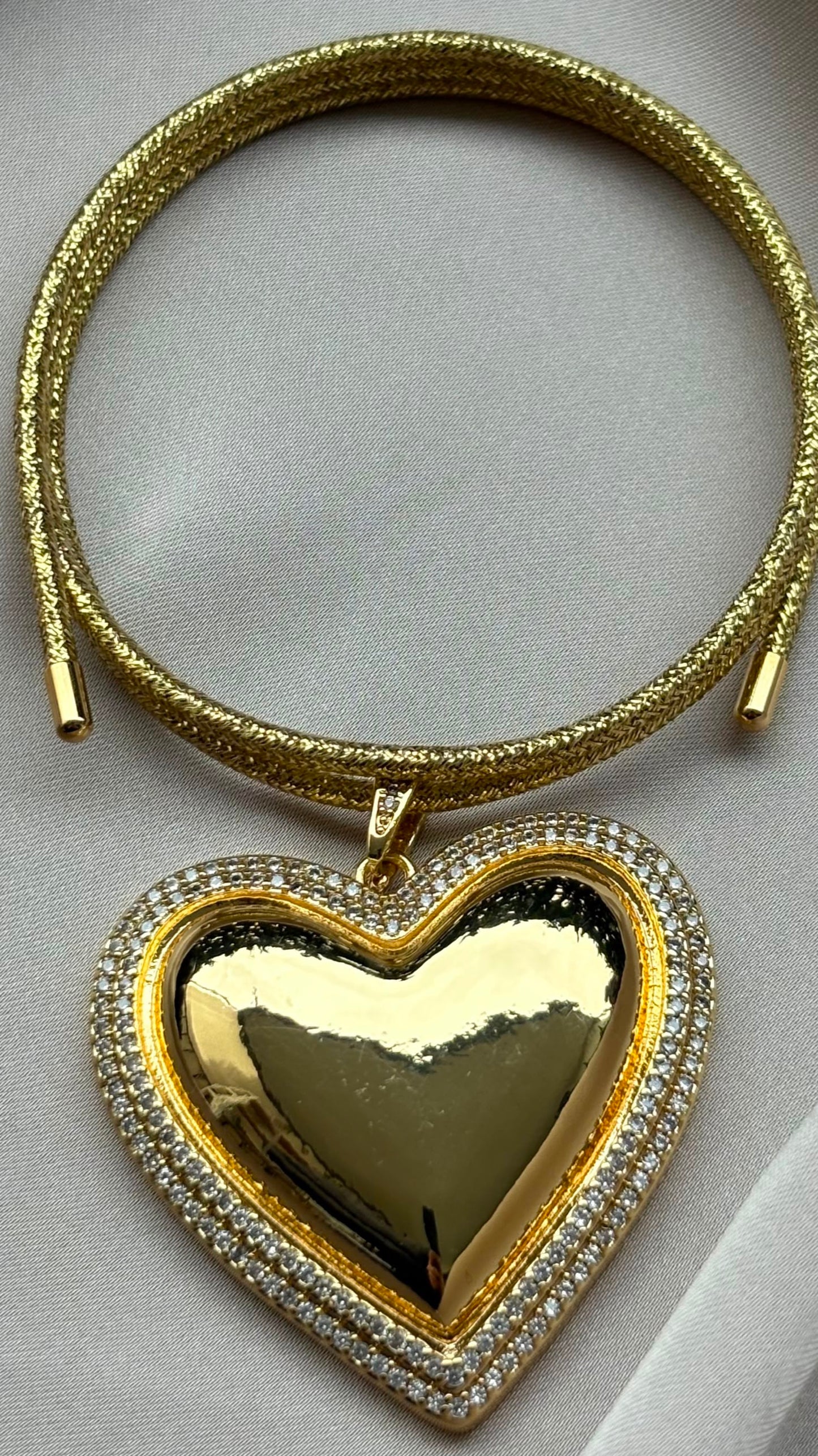 Collar IMÁN Corazón Microcircon